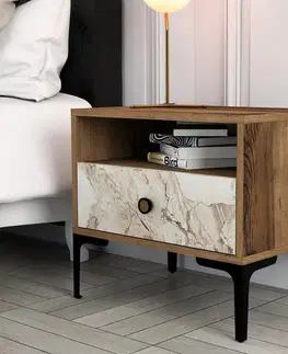 Noční stolek Lizbon Walnut White