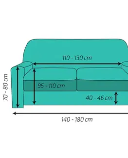 4Home Multielastický potah na dvojkřeslo Comfort hnědá, 140 - 180 cm