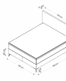 Rám dvoulůžkové postele s čelem Bade 160 x 200 - Beige