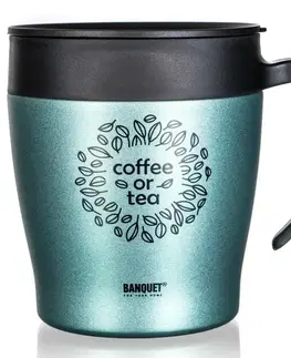 Banquet Termohrnek cestovní TAZZA 330 ml, zelenošedá