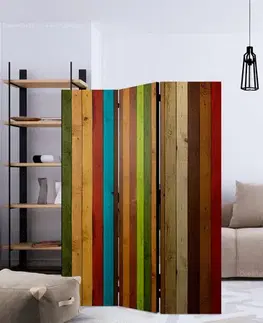 Paraván Wooden rainbow Dekorhome