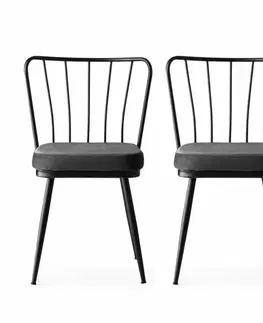 Sada jídelních židlí Yildiz Anthracite Black, 2 ks, 2 ks