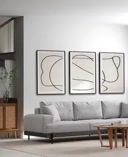 Rohová sedací souprava Eti Black Right - Grey