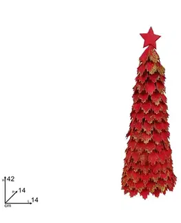 PROHOME - Stromeček 42cm červené třpytky