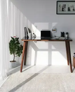 Psací stůl Cozy Çalışma Masası Ahşap Temperli Cam