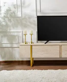 TV stolek Serenity - Travertine, Gold