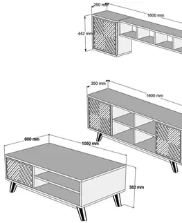 Living Room Furniture Set Inci - Walnut