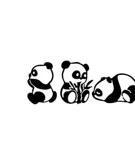 Dekorativní kovový doplněk na zeď Pandas - 298