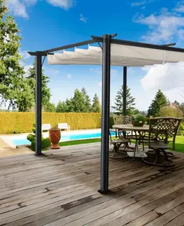 Hliníková pergola PEPY BASIC se zatahovací střechou Tempo Kondela