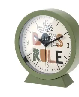 Dětské stolní hodiny, Boys Rule, zelená, pr. 15 cm