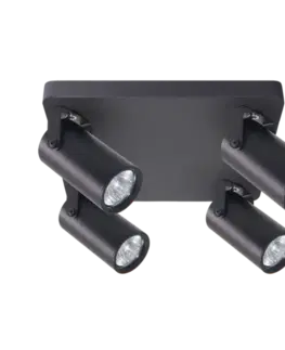 Stropní lampa Gary, černá, 4x15W, GU10, černé stínidlo