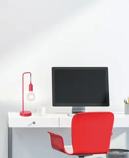 Stolní lampa červená kovová Laren Ledea