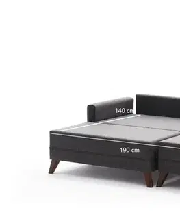 Rohová rozkládací pohovka Bella Mini Right Anthracite