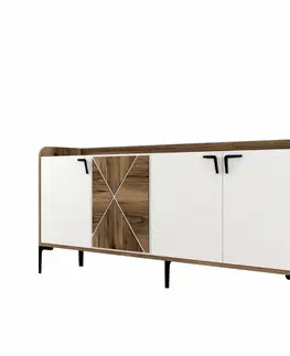 Skříňka Venedik Walnut and White