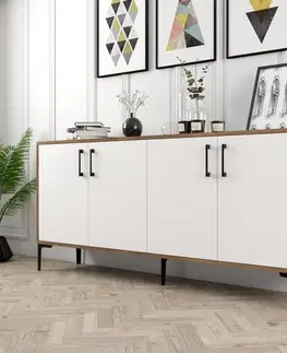 Konzolový stolek Kiev - Walnut, White