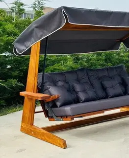 Garden Triple Swing Chair Luna Deluxe 2600 - Anthracite