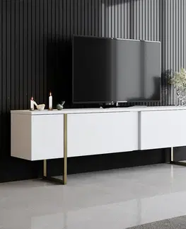 Televizní stolek Luxe White and Gold