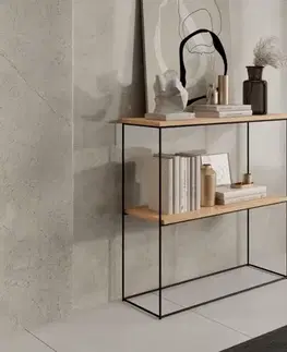 ArtAdrk Příruční stolek TONI | černé nohy Barva: Beton