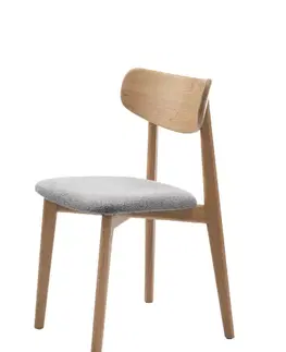 Estila Jídelní židle Signe, šedá, světlý dub