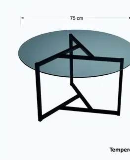 Konferenční stolek Trio sehpa / füme temperli cam S402F