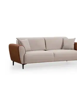 Trojmístná rozkládací pohovka Aren - Beige, Cinnamon
