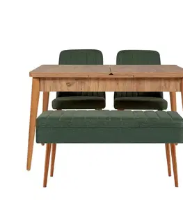 Jídelní set s rozkládacím stolem a židlemi (4 kusy) Vina 1070 - 3 - Atlantic, Green