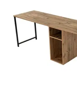 Psací stůl Twin Study Desk - Atlantic Pine, Black