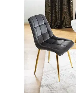 Jídelní židle CHIC VELVET zlatá Signal