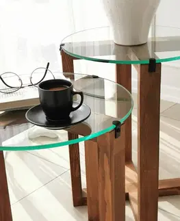 Sada odkládacích stolků (2 kusy) Amalfi - Walnut