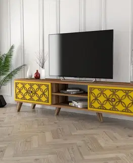 TV stolek Class - Walnut, Yellow