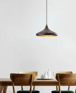 Závěsný lustr Barek - 11546, černá/měděná