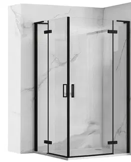 REA/S Sprchová kabina Hugo Double Black 80x100 KPL-45233