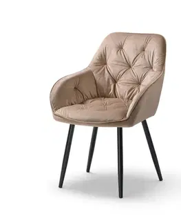 Jídelní židle BUTTON LOUNGE béžová, 2 ks