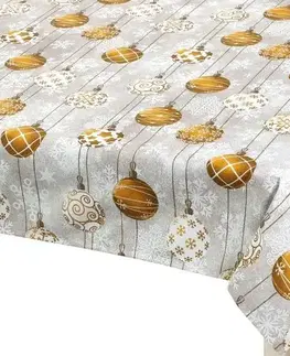 Bellatex Ubrus Vánoční koule zlatá, 120 x 140 cm