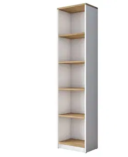 Knihovna Hale White and Walnut