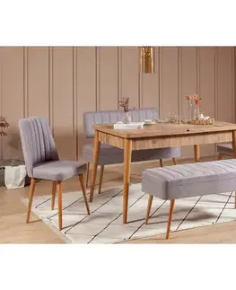 Jídelní set s rozkládacím stolem a židlemi (5 kusů) Vina 0701 - 4 - Atlantic, Grey