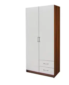 Skříň ESO 2dveřová 61521 ořech/bílá