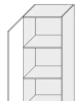 ArtExt Kuchyňská skříňka vysoká FLORENCE lesk | D14DP 60 207 Barva korpusu: Grey
