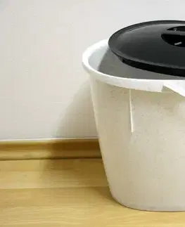 ALFA PLASTIK - Vědro ovál 12l s víkem granit bílé