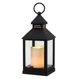 Lucerna s LED svíčkou Badalone, 23,5 cm