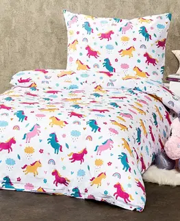 4Home Dětské bavlněné povlečení Unicorn, 160 x 200 cm, 70 x 80 cm