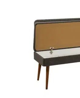 Jídelní set s rozkládacím stolem a židlemi (6 kusů) Vina - Walnut, Anthracite