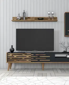 TV stěna / Sestava pod TV Valensiya - Walnut, Anthracite