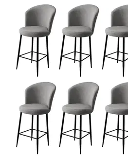 Bar Stool Set (6 Pieces) Alte - Grey, Black