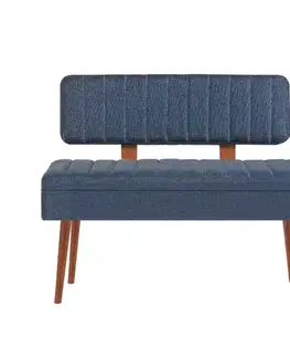 Bank Vina 1048 - 1 - Walnut, Dark Blue