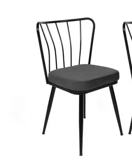 Sada jídelních židlí Yildiz Anthracite Black, 2 ks, 2 ks