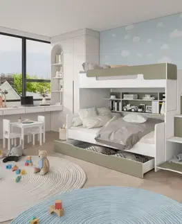 ArtBed Dětská patrová postel s roštem HARRY | eukalypt 120 x 200 cm