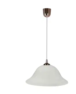 Závěsná lampa Vera s mědí, 1x60W, E27, stínidlo z alabastru