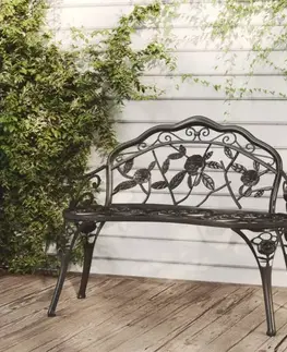 Zahradní lavice 100 cm litý hliník Dekorhome