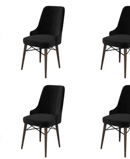 Sada židlí (4 kusy) Pare - Black, Brown